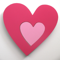 Corazón fucsia y rosa