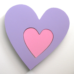 Corazón lila y rosa
